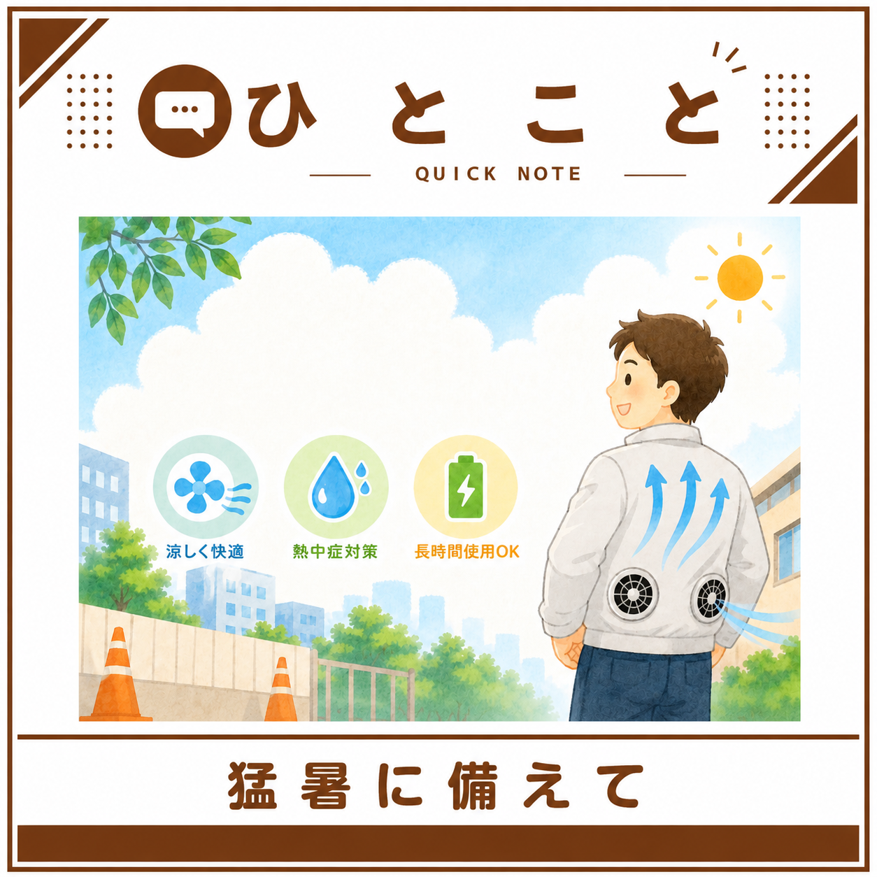 暑さ対策も大切に！空調服が支給されました！