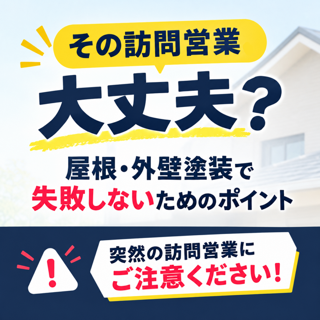突然の訪問営業にご注意ください！屋根・外壁塗装で失敗しないポイント◎